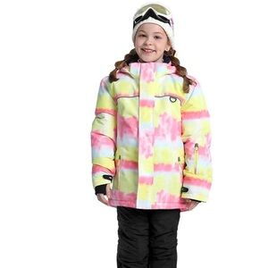 PHIBEE Girls'  sweet princess Waterproof Windproof Snowboard Ski Jacket -14-16Y